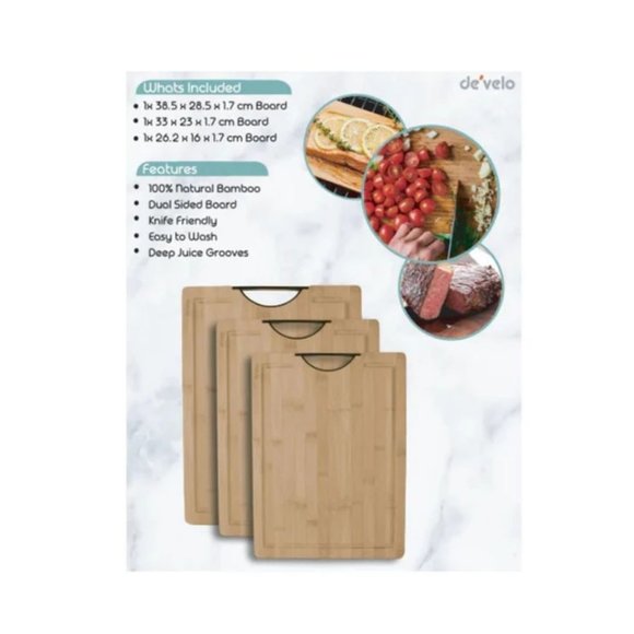 Bamboo Cutting Board 3 Piece Set - Picture 2 of 3